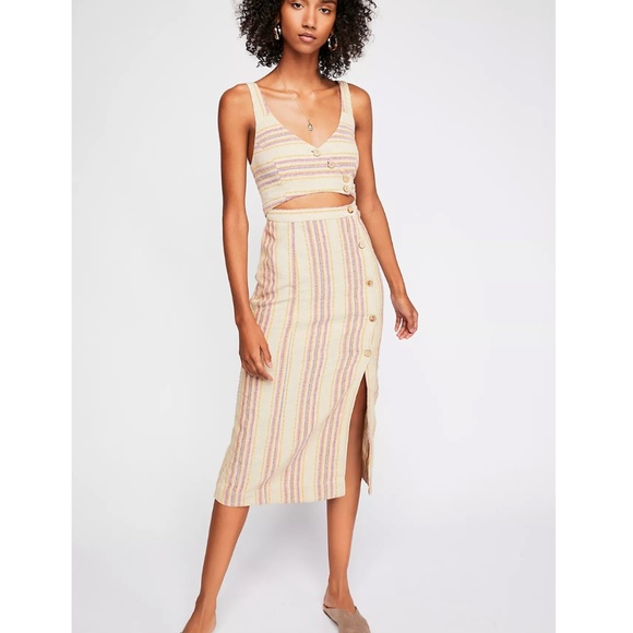 Free People Striped Ultraviolet Midi Dress - Picture 2 of 4